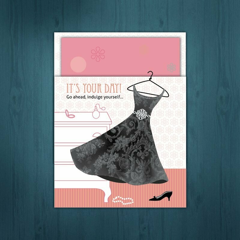 It's Your Day  /  Little black dress  /  Women's birthday  /   6 cards for $2.50 ea