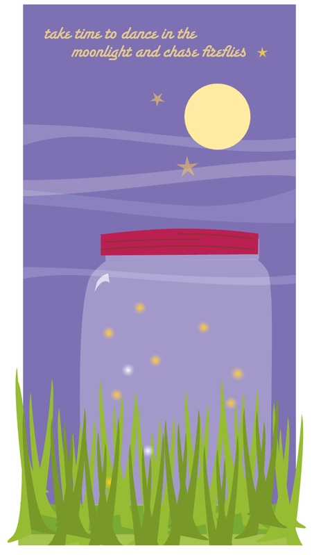 Animated Fireflies in a Jar  /  Lightning Bugs set free  /  Moonlit summer night