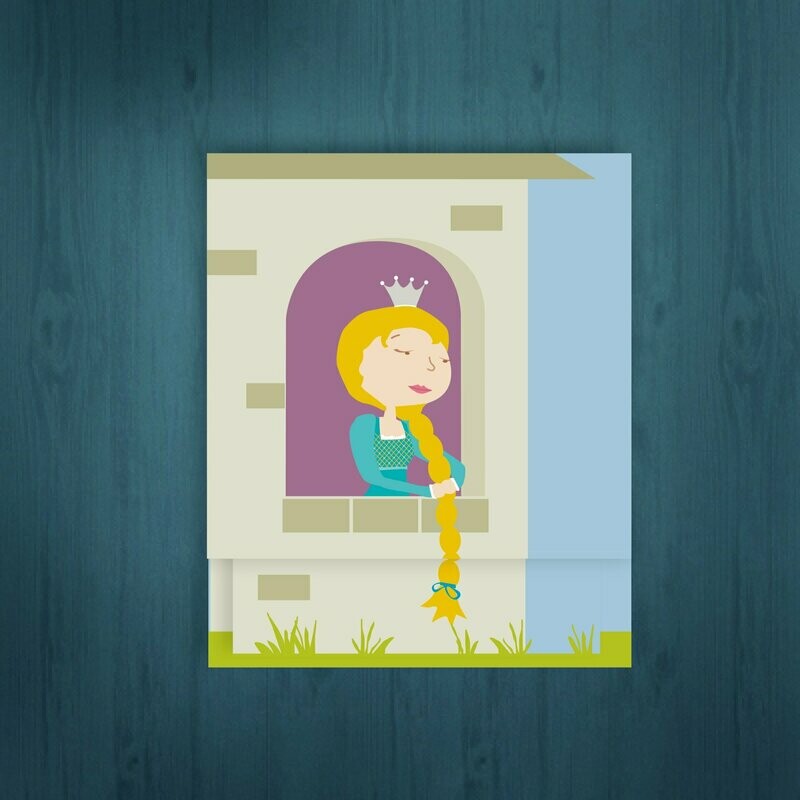 Rapunzel  /  Prince Charming  /  Love note  /  Go to great lengths to see you  / 6 cards for $2.50 ea