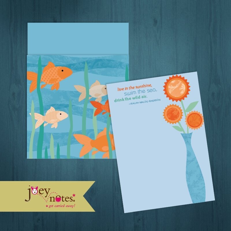 Fish and Sunflowers   /  Birthday   /  Underwater with the sun  /  Serenity   / 6 cards for $2.50 ea
