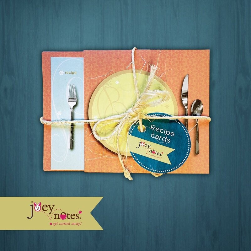 Lyrical Place setting: Recipe Cards or Fill-in Invitation - Set of 8 recipe cards tied with a ribbon - Boxed set of 8 invitations