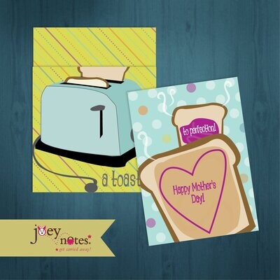 A Toast to Perfection! / Toaster with toast & jam / Mother's Day / Congratulation /
6 cards for $2.50 ea