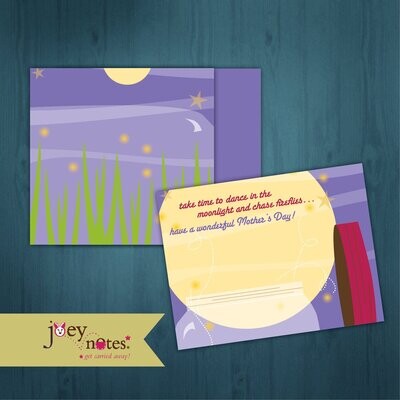 Catching fireflies / Lighting bug / Summer evening hello / Mother's Day Moonlight greeting /
6 cards for $2.50 ea
