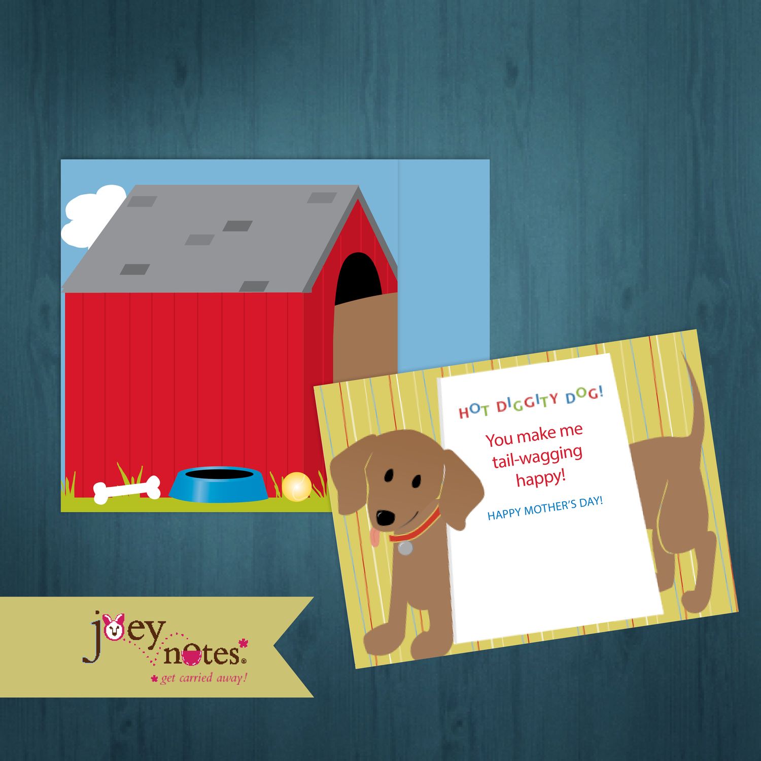 Hot Diggity Dog House - Dachshund dog - Mother's Day or Blank   /   Personalized option   /   6 cards for $2.50 ea