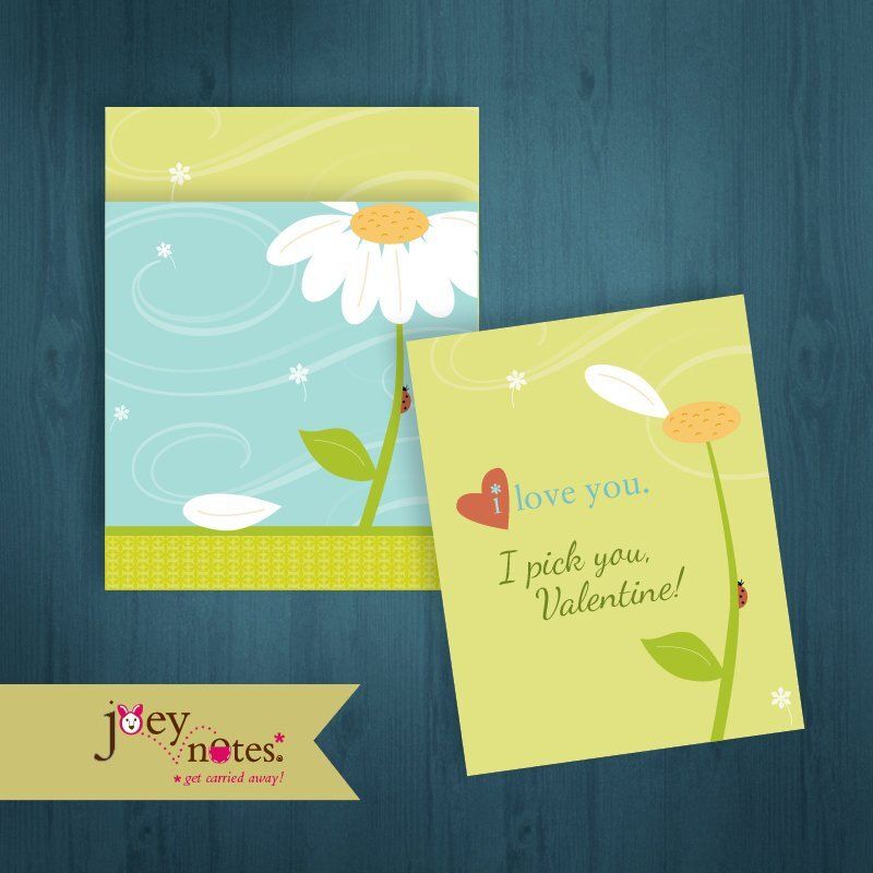Loves Me, Loves Me Not  /  Daisy  /  I pick you!  /  Whimsical love note  /  Valentine  / 6 cards for $2.50 ea