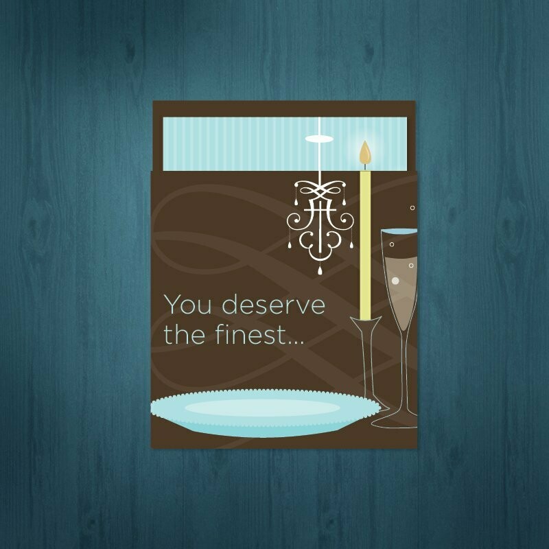 Finest Birthday  /  Candlelight and Champagne reveal Birthday cake    /  6 cards - $2.50 ea