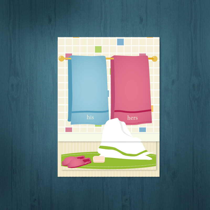 His, Hers, & Ours greeting  /  Baby announcement  /  Welcome baby  /  Baby shower card   /  6 cards - $2.50 ea
