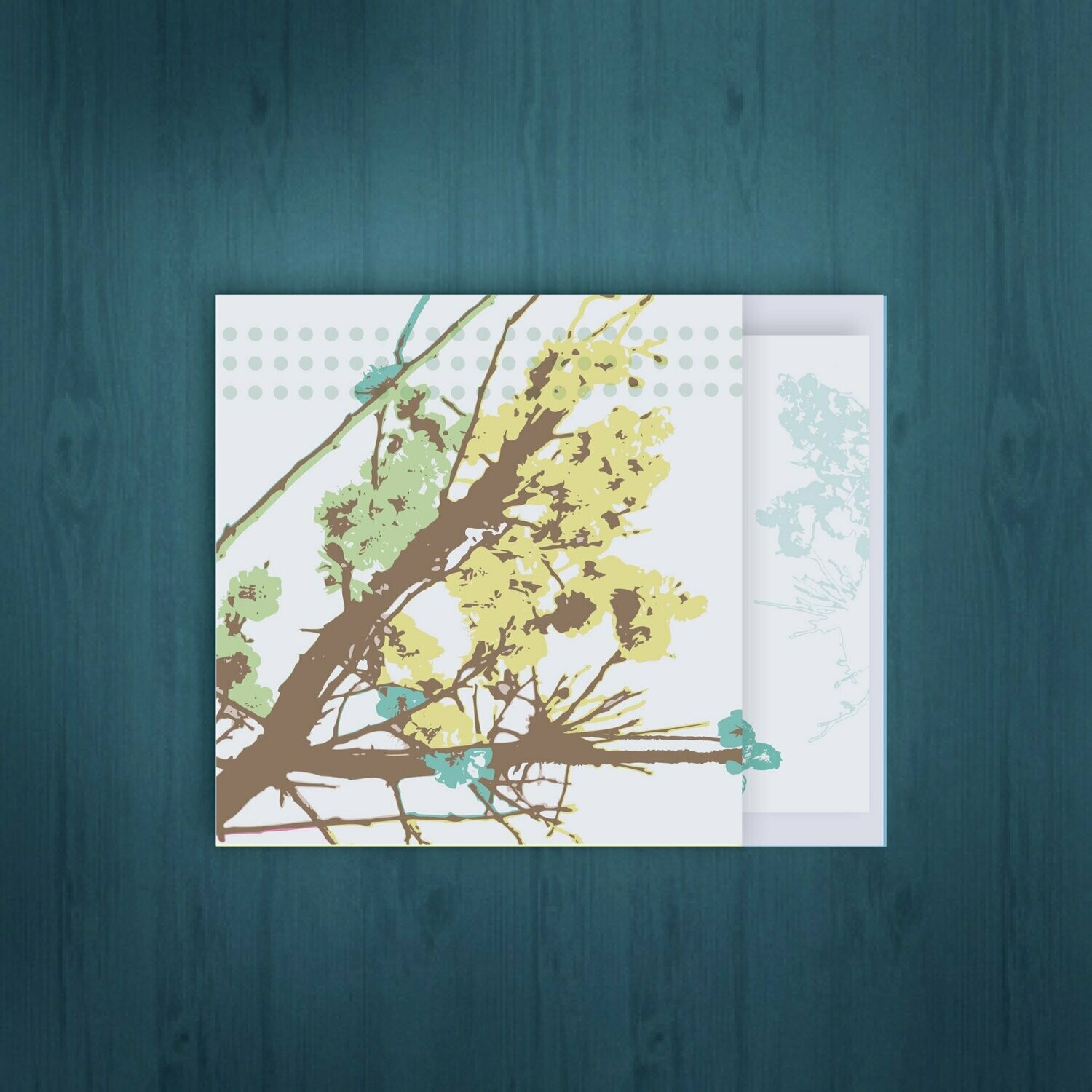 Spring Blossoms with bird  /  Blank or Sympathy card   /   Personalized option  /  6 cards - $2.50 ea