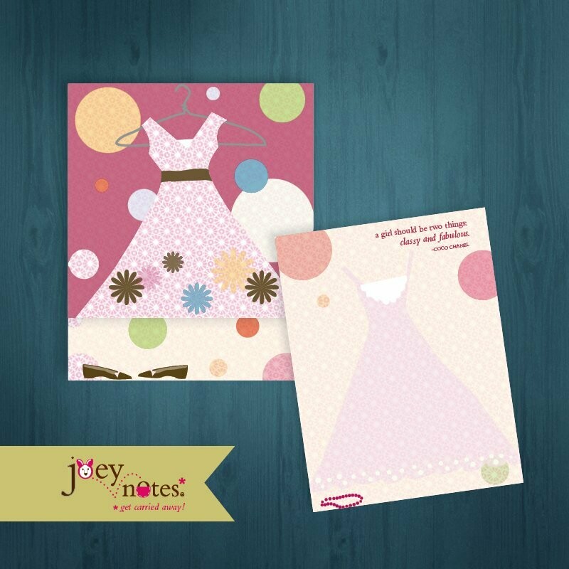 Dress with pull-out slip    /  Coco Chanel quote  /  Girl greeting   /   Personalized option  /  6 cards - $2.50 ea