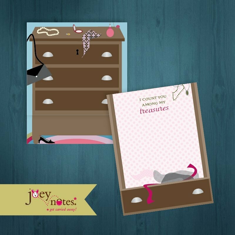 Women's Dresser  /  Mom, daughter, or girlfriends'  greeting  /   6 cards - $2.50 ea