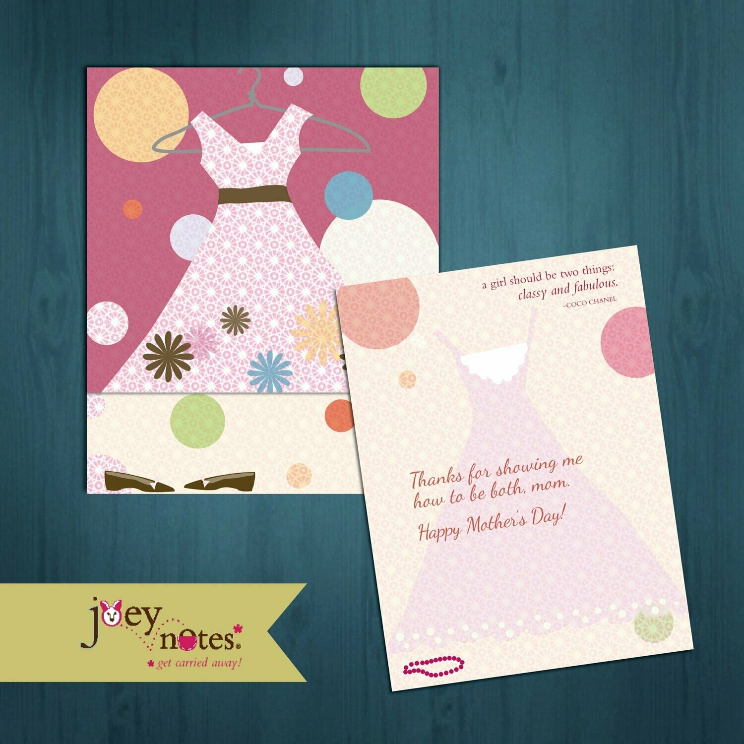 Mother's Day  /  Dress with pull-out layer    /  Coco Chanel quote  /  Personalized option /   6 cards for $2.00 ea
