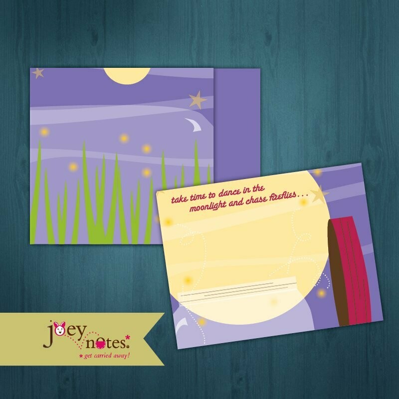 Catching fireflies  /  Lighting bug  /  Summer evening  hello  /  Notecard / Birthday   /  6 cards - $2.50 ea