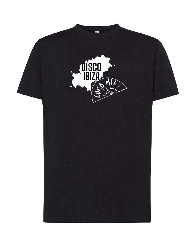 CAMISETA NEGRA DISCO IBIZA LOCOMIA LOGO B/N