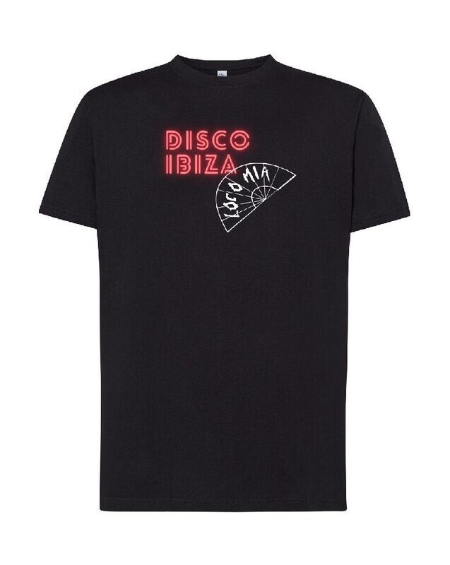 CAMISETA NEGRA DISCO IBIZA LOCOMIA LOGO ROJO