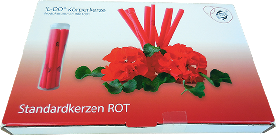 IL-DO® Körperkerze Standard Rot, Wurzelchakra SET