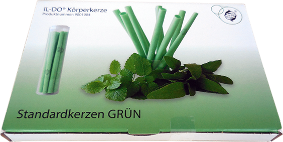 IL-DO® Körperkerze Standard Grün, Herzchakra SET