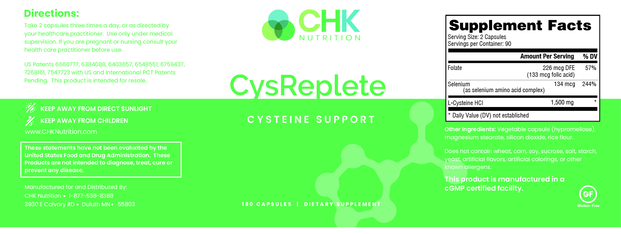 CysReplete 180 count