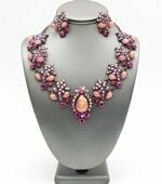 Purple & Pink Necklace Set w/ Earrings