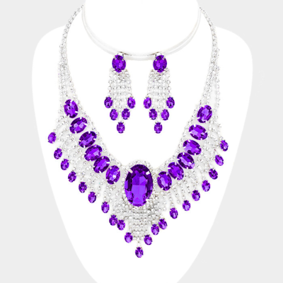 Royal Crystal Rhinestone Necklace Set