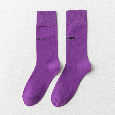 Men's Purple Combed Cotton Fashion Socks