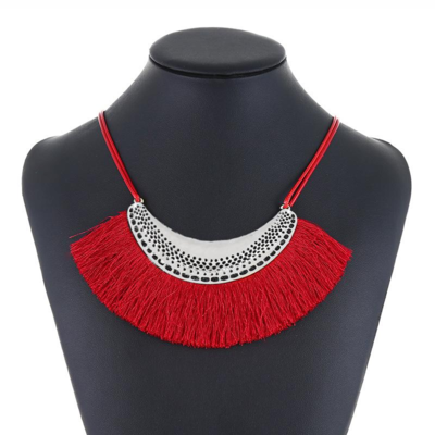 Women's Red, Gold or Black Tassel Necklace