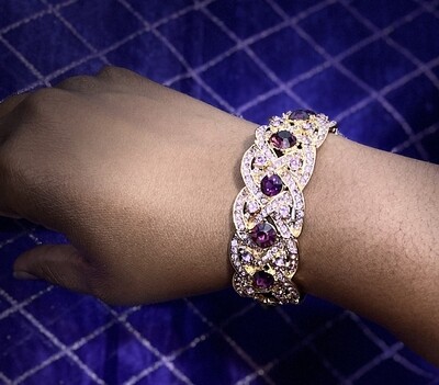 Purple & Lavender Crystal Bracelet