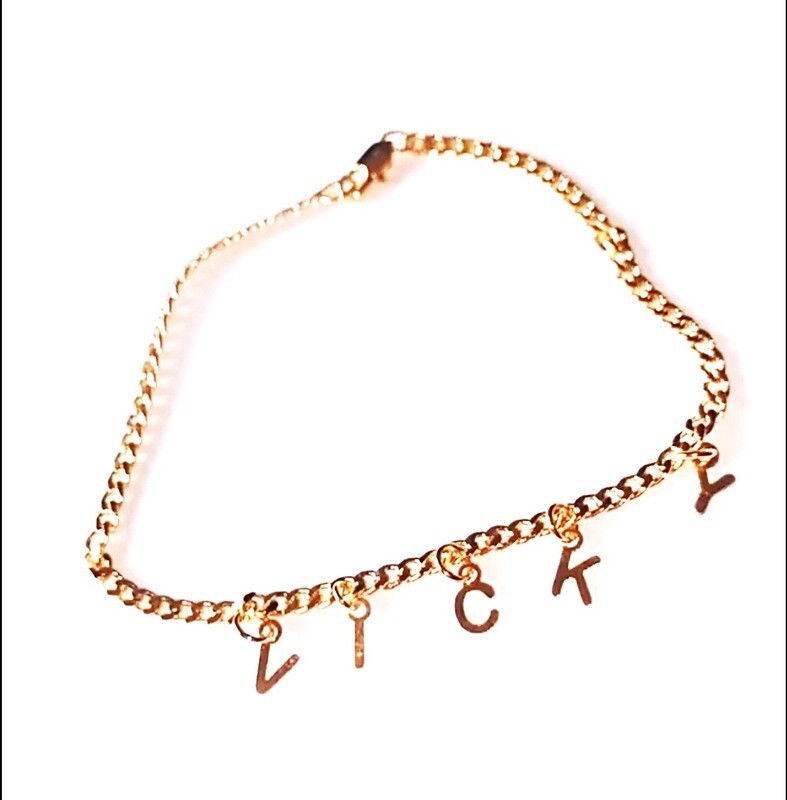 Name Anklet Gold letters