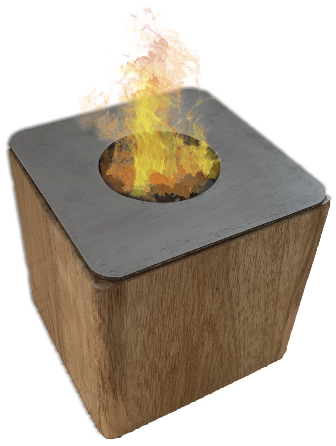 Chimenea Individual 10cm Base de Madera Natural
