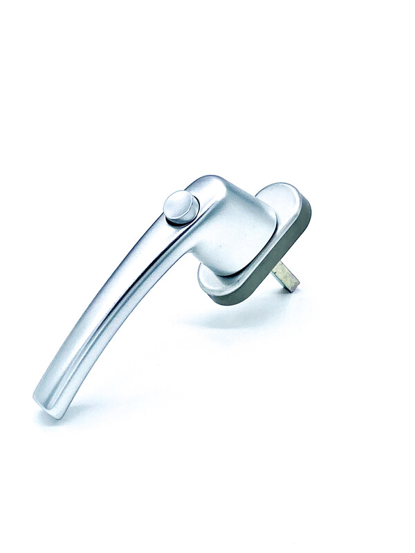 Silberne Olive mit Druckknopf und 43 mm Stiftlänge