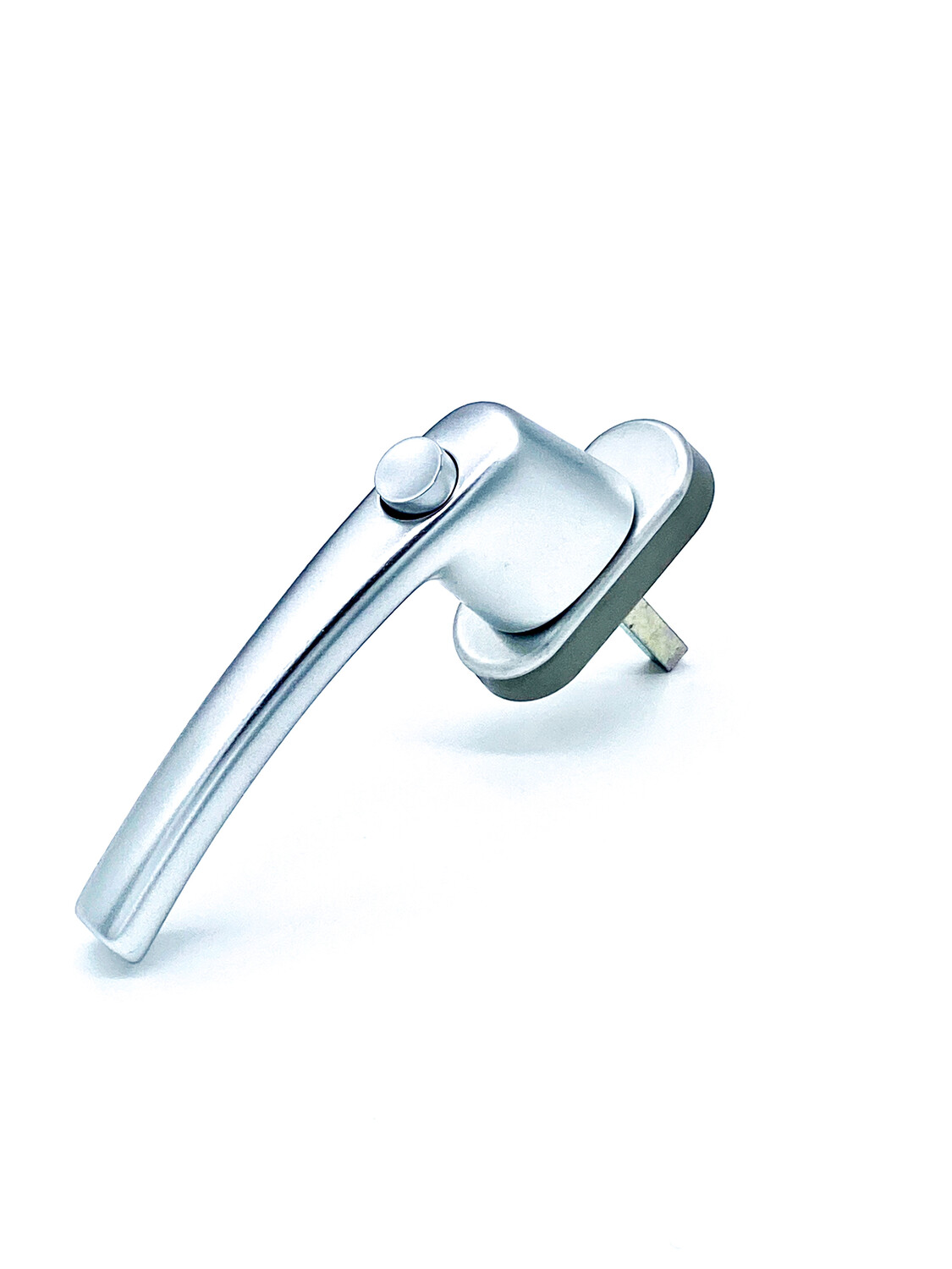 Silberne Olive mit Druckknopf und 43 mm Stiftlänge