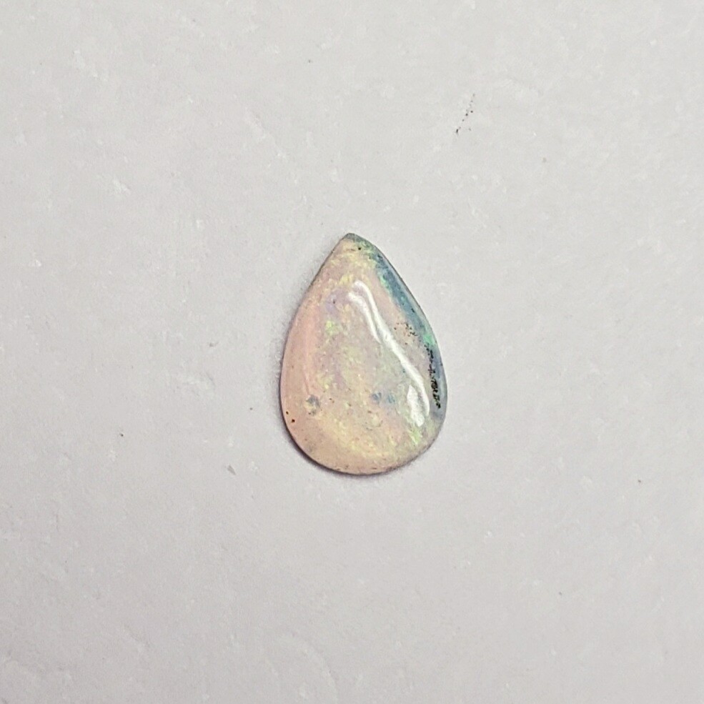 Genuine Opal White Pear 0.15 Carat