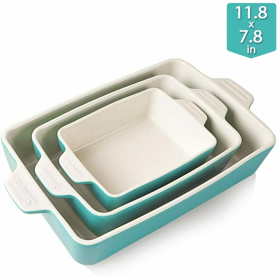 Ceramic Bakeware Set, Rectangular Baking Dish Lasagna Pans for Cooking, Kitchen, Cake Dinner, Banquet