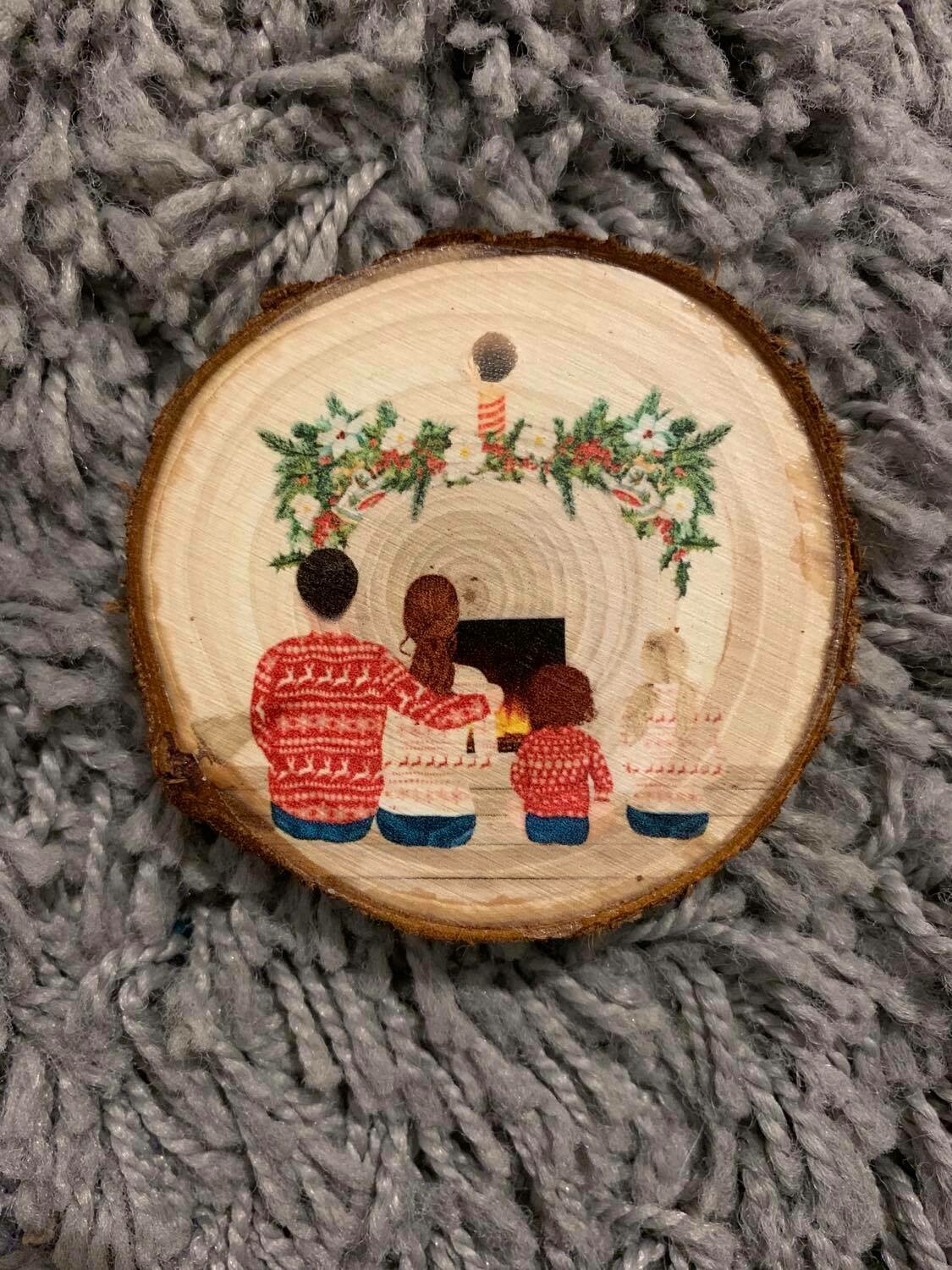 Family Log Slice Decoration