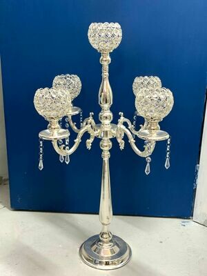5 head Candle Holder Stand 02-Silver