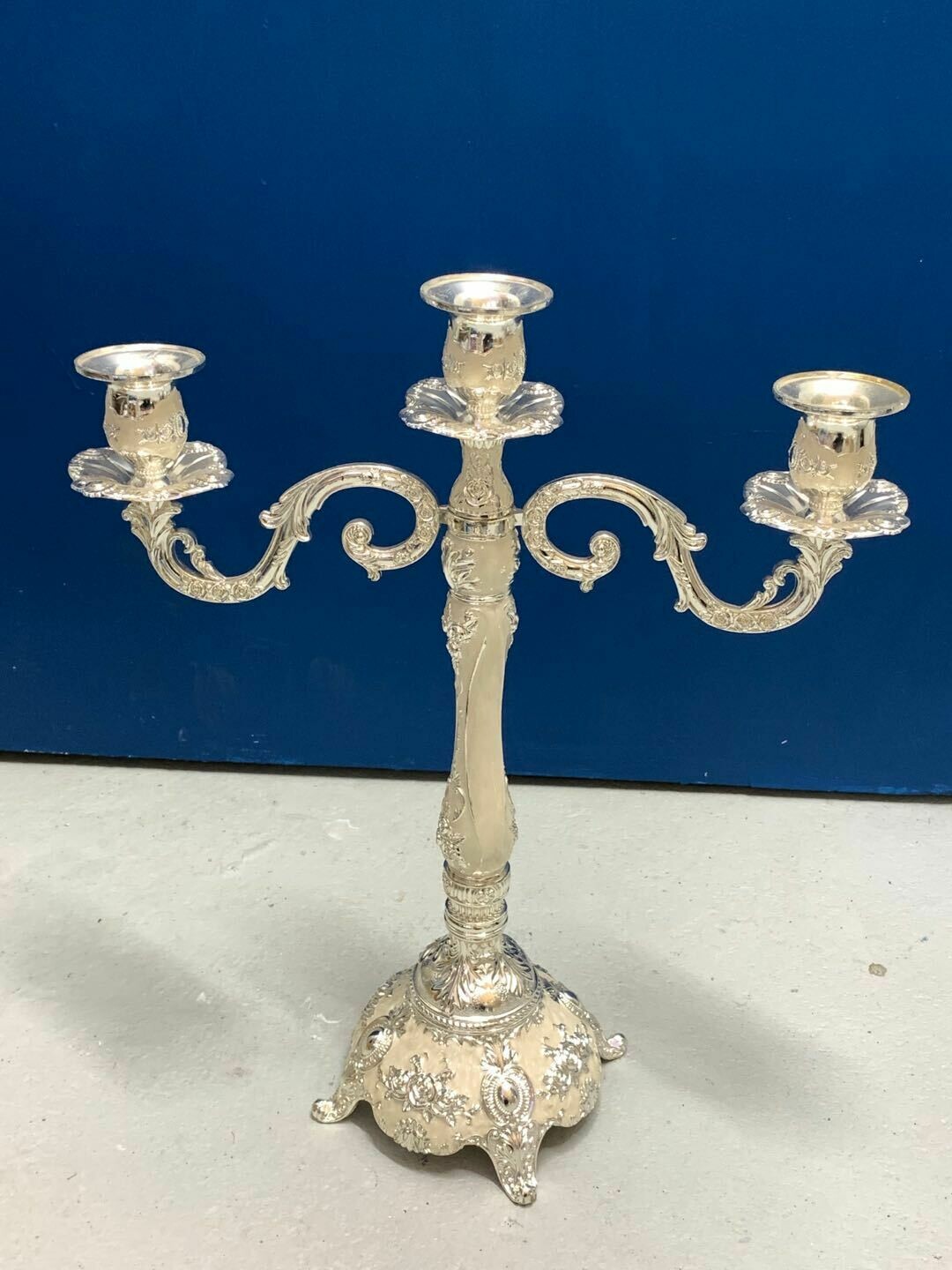 3 Head Candle Holder Stand 05- Silver