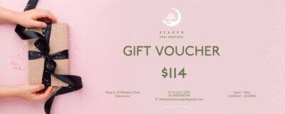Reborn Thai Massage Gift Voucher $114