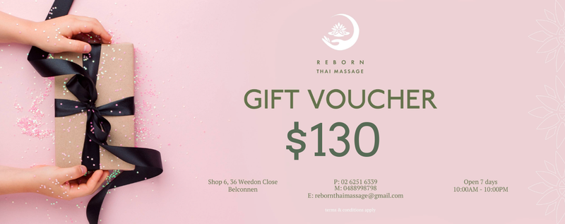 Reborn Thai Massage Gift Voucher $130