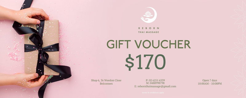 Reborn Thai Massage Gift Voucher $170