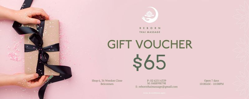 Reborn Thai Massage Gift Voucher $65