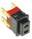 PULSADOR UNIPOLAR CON TOMA 13X20MM 6A (4 FASTON)