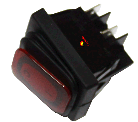 INTERRUPTOR BASCULANTE 30X22MM ROJO 2NO 250V 20A I