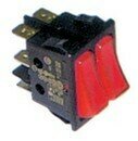 INTERRUTTORE DOPPIO ROSSO 16A 250V INTERRUPTOR DOB