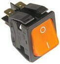 PULSADOR BASCULANTE 30X22MM NARANJA 2NO 250 V 16 A