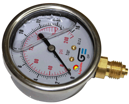 MANOMETRO GLICERINA D63 0-16BAR.    R1/4"G RADIAL