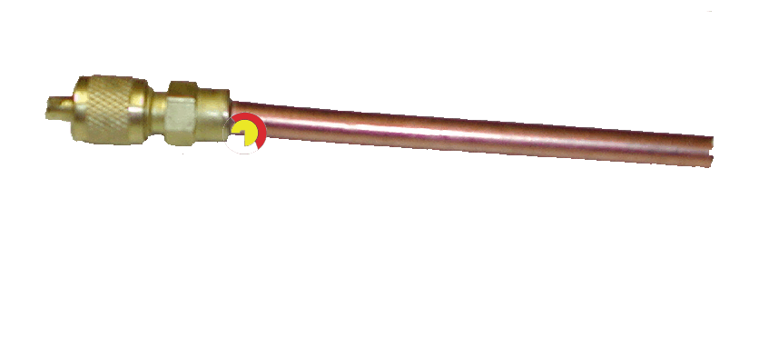 OBÚS CARGA GAS REFRIGERANTE, TUBO 1/4' 6X100 MM, N