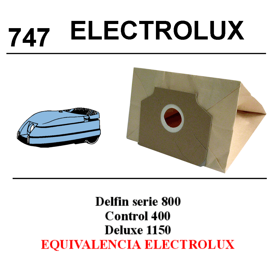 SACOS ASPIRAD. ELE CTROLUX DOLPHIN 820,30,40