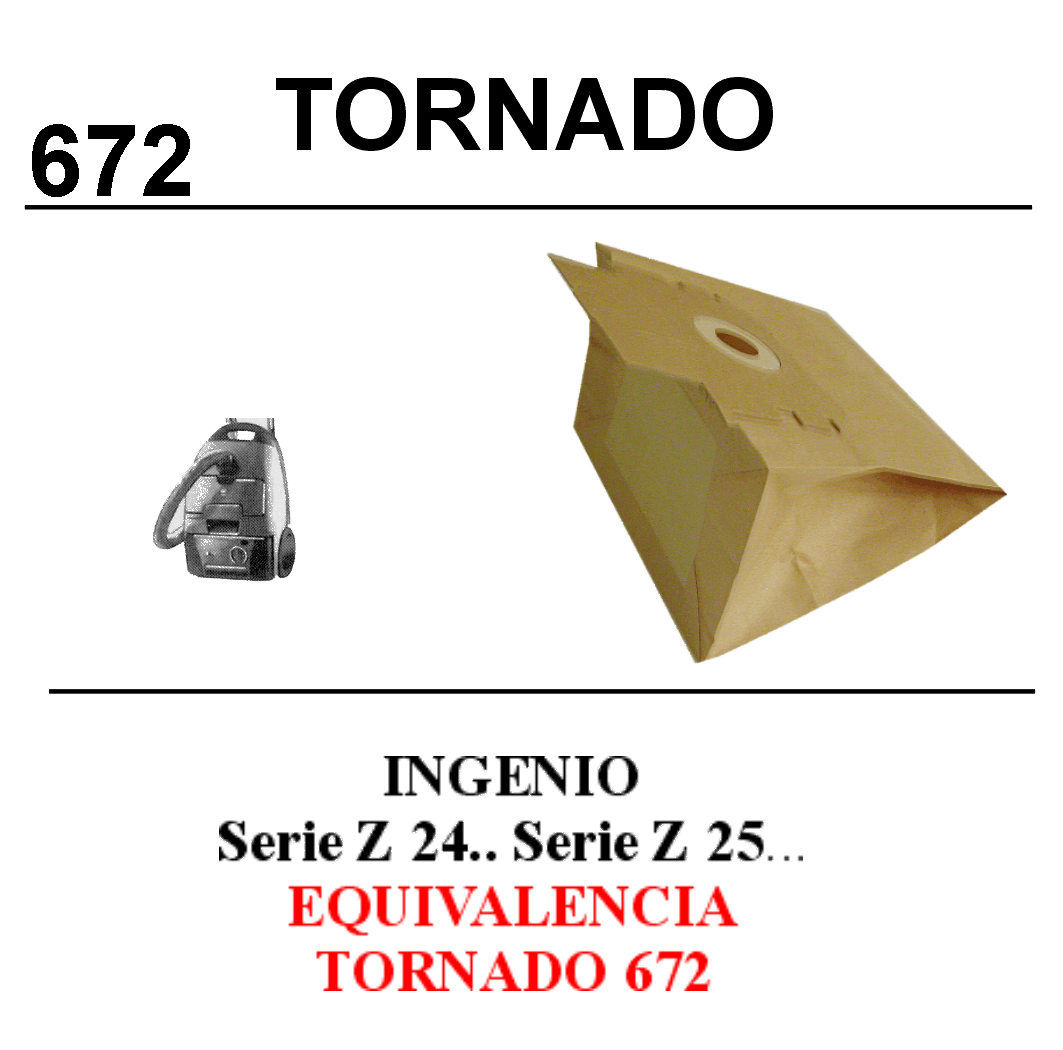 BOLSA ASPIRADOR TORNADO 2640/ELELCT.INGENIO