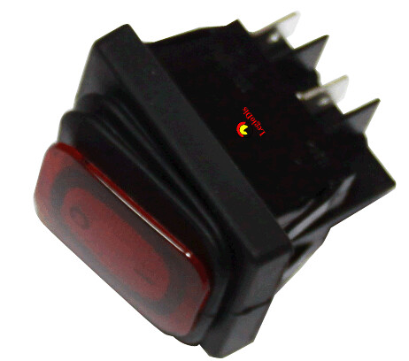 INTERRUPTOR BASCULANTE 30X22MM ROJO 2NO 250V 20A I
