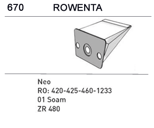 BOLSA SINTETICA PARA ASPIRADOR ROWENTA NEO. CONTEN