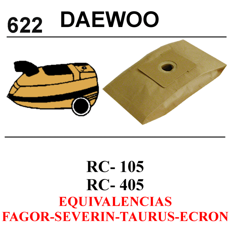 SACO ASPIRA. AS DAE DAEWOO RC-105/SEVERIN.TAU